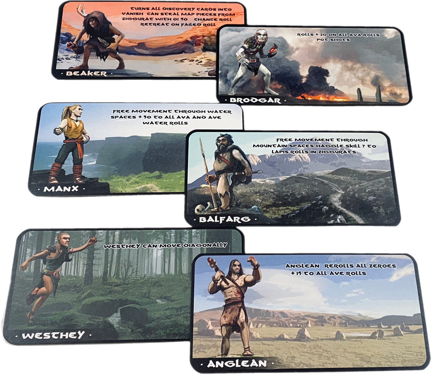 Set of 6 Player Cards with Burlap bag